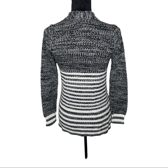 Jason Maxwell Striped Open Front Cardigan Pockets - Picture 7 of 9